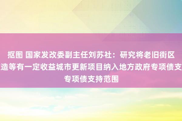 抠图 国家发改委副主任刘苏社：研究将老旧街区厂区改造等有一定收益城市更新项目纳入地方政府专项债支持范围