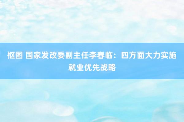 抠图 国家发改委副主任李春临：四方面大力实施就业优先战略