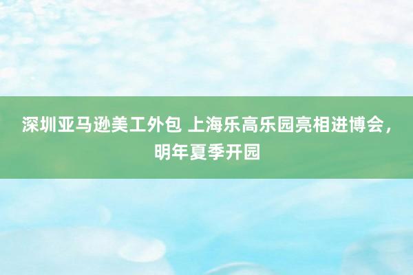 深圳亚马逊美工外包 上海乐高乐园亮相进博会，明年夏季开园